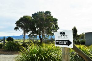 At the entrance to Two Figs Winery