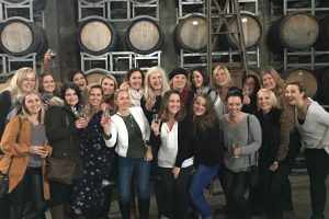 Tour group at Eling Forest Winery on a Sydney Wine Tour for a Hens Party