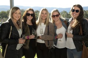 A tour group at Mountain Ridge Winery on a Berry Afternoon Wine Tour