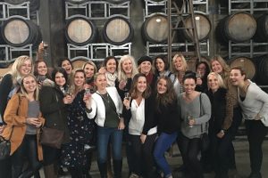 A group of ladies at Eling Forest WInery enjoying one of the Best Sydney Tours for a Sydney Hens Party