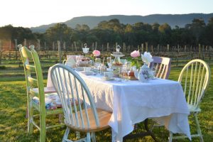 Table Setting of a High Tea in the Vines Tour at Cambewarra Estate